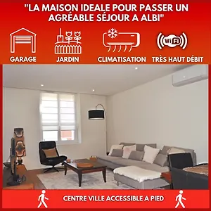  Hébergement de vacances La Pause Du Savoir Albigeois - Garage - Climatisation - Centre